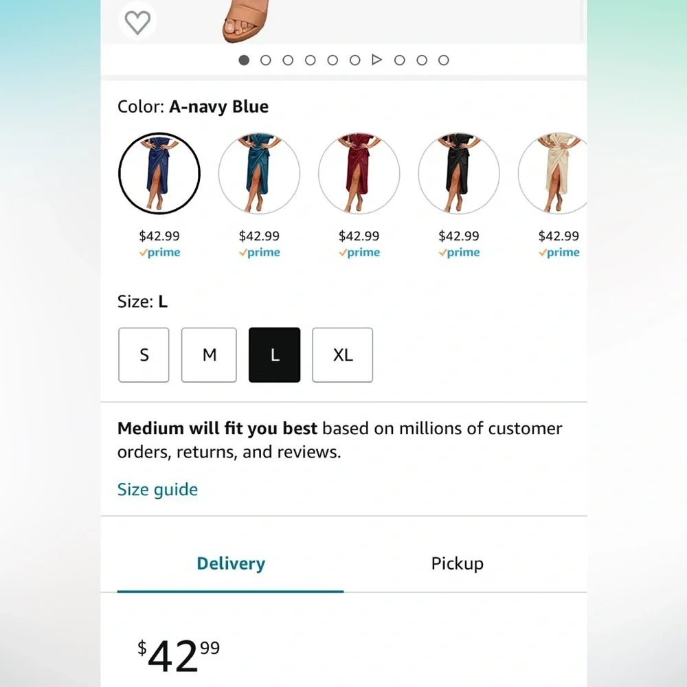 NWOT Ferlema Navy Satin Summer Dress - Picture 4 of 6